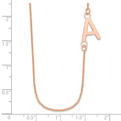 14K Rose Gold Small Offset Initial Necklace
