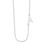 14K White Gold Small Offset Initial Necklace view