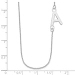 14K White Gold Small Offset Initial Necklace view