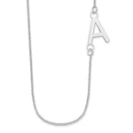 14K White Gold Small Offset Initial Necklace view