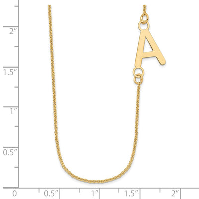14K Yellow Gold Small Offset Initial Necklace