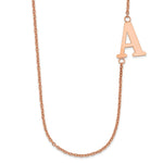 14K Rose Gold Large Offset Initial Necklace view