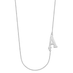 14K White Gold Large Offset Initial Necklace view