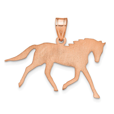 14K Rose Gold Horse with Name Pendant