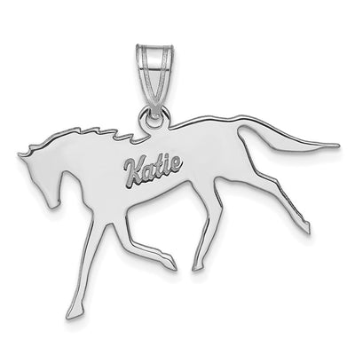 14K white gold name pendant