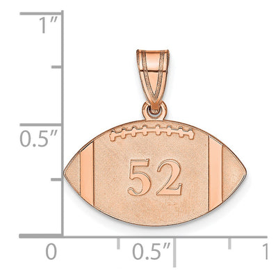 14K Rose Gold Personalized Football Pendant