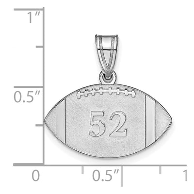 10K White Gold Personalized Football Pendant