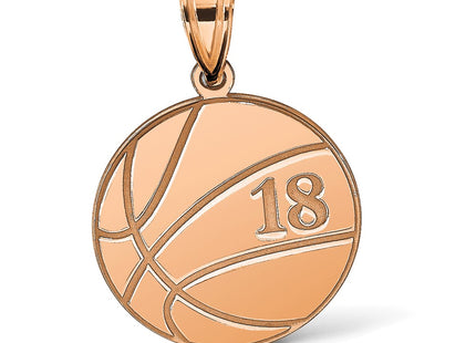 14K Rose Gold Personalized Basketball Pendant