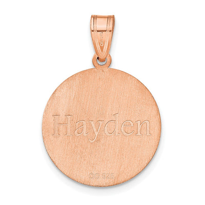 14K Rose Gold Personalized Basketball Pendant