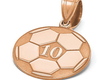 14K Rose Gold Personalized Soccer Pendant