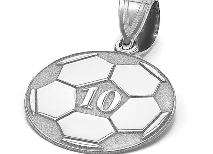 14K White Gold Personalized Soccer Pendant
