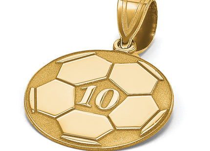 14K Yellow Gold Personalized Soccer Pendant