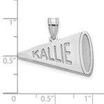 10k White Gold Personalized Megaphone Pendant view 3