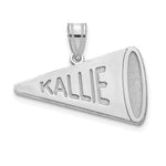 10k White Gold Personalized Megaphone Pendant view 1