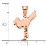 14K Rose Gold Personalized Girl Karate Pendant view
