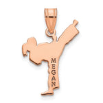 14K Rose Gold Personalized Girl Karate Pendant view