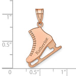 14K Rose Gold Personalized Ice Skate Pendant view