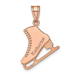 14K Rose Gold Personalized Ice Skate Pendant view