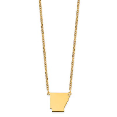 Sterling Silver/Gold-plated Arkansas State Necklace