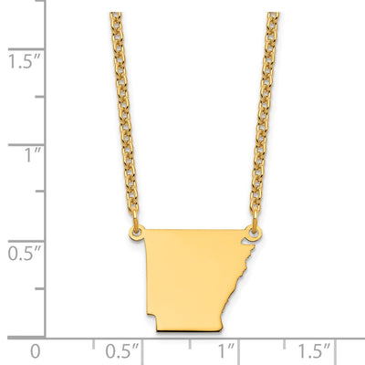 Sterling Silver/Gold-plated Arkansas State Necklace