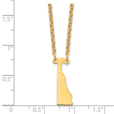 Sterling Silver/Gold-plated Delaware State Necklace