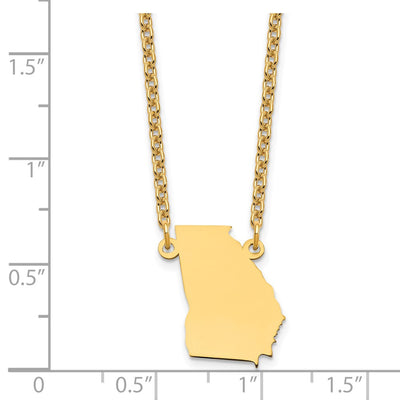 Sterling Silver/Gold-plated Georgia State Necklace
