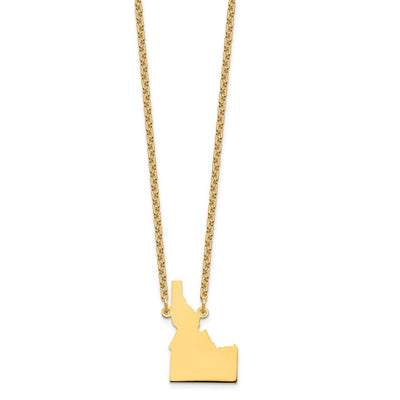 Sterling Silver/Gold-plated Idaho State Necklace