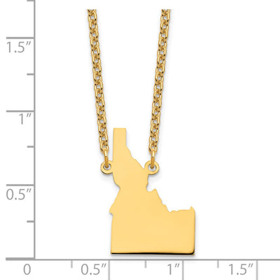 Sterling Silver/Gold-plated Idaho State Necklace