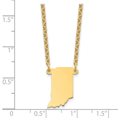 Sterling Silver/Gold-plated Indiana State Necklace