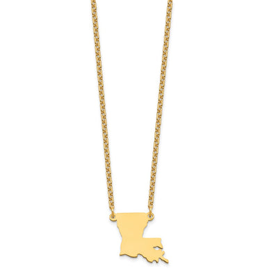 Sterling Silver/Gold-plated Louisiana State Necklace