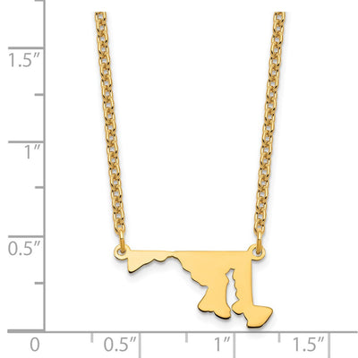 Sterling Silver/Gold-plated Maryland State Necklace