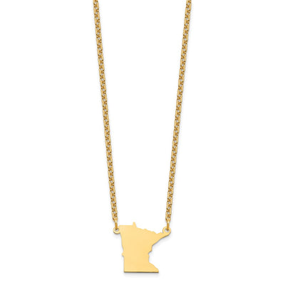 Sterling Silver/Gold-plated Minnesota State Necklace
