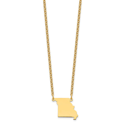 Sterling Silver/Gold-plated Missouri State Necklace