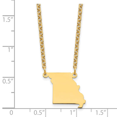 Sterling Silver/Gold-plated Missouri State Necklace