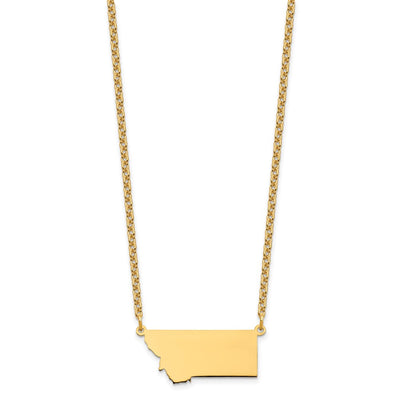 Sterling Silver/Gold-plated Montana State Necklace