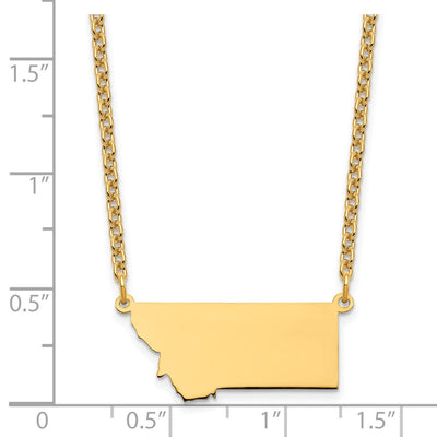 Sterling Silver/Gold-plated Montana State Necklace