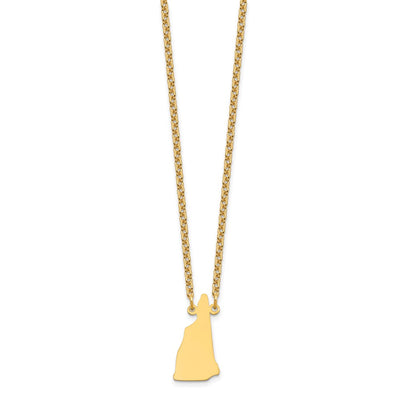 Sterling Silver/Gold-plated New Hampshire State Necklace