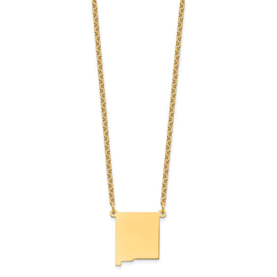 Sterling Silver/Gold-plated New Mexico State Necklace