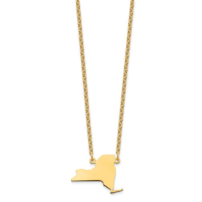 Sterling Silver/Gold-plated New York State Necklace