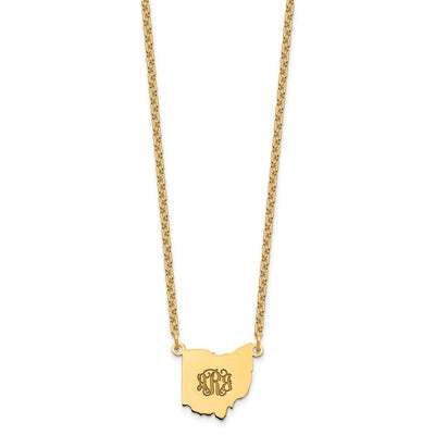 Sterling Silver/Gold-plated Ohio State Necklace