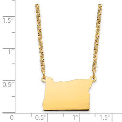 Sterling Silver/Gold-plated Oregon state Necklace