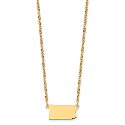 Sterling Silver/Gold-plated Pennsylvania State Necklace
