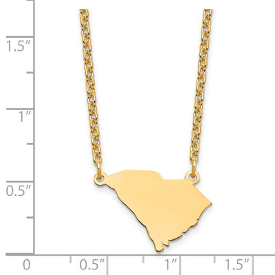 Sterling Silver/Gold-plated South Carolina State Necklace