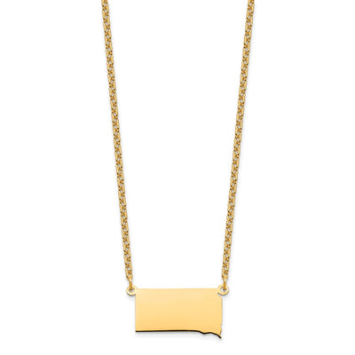 Sterling Silver/Gold-plated South Dakota State Necklace