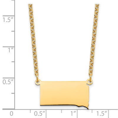 Sterling Silver/Gold-plated South Dakota State Necklace