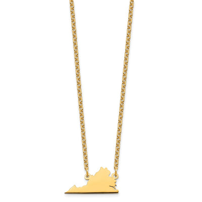 Sterling Silver/Gold-plated Virginia State Necklace