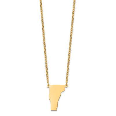 Sterling Silver/Gold-plated Vermont State Necklace