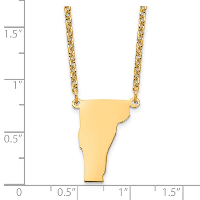 Sterling Silver/Gold-plated Vermont State Necklace