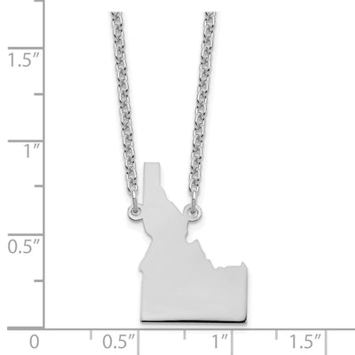 Sterling Silver/Rhodium-plated Idaho State Necklace