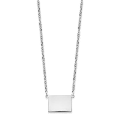 Sterling Silver/Rhodium-plated Wyoming State Necklace